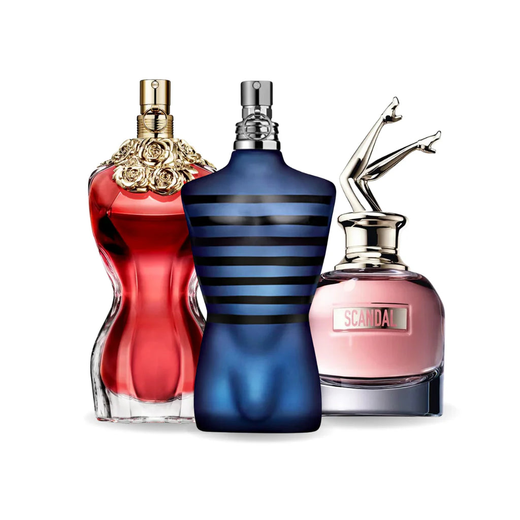PACK DE 3 PERFUMES: LA BELLE, ULTRA MALE, GAULTIER SCANDAL – 100ML